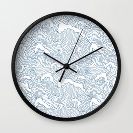 Japanese Wave Wall Clock | Sea, Print, Texture, Japan, Wave, Country, National, Seamless, Motif, Pattern 
