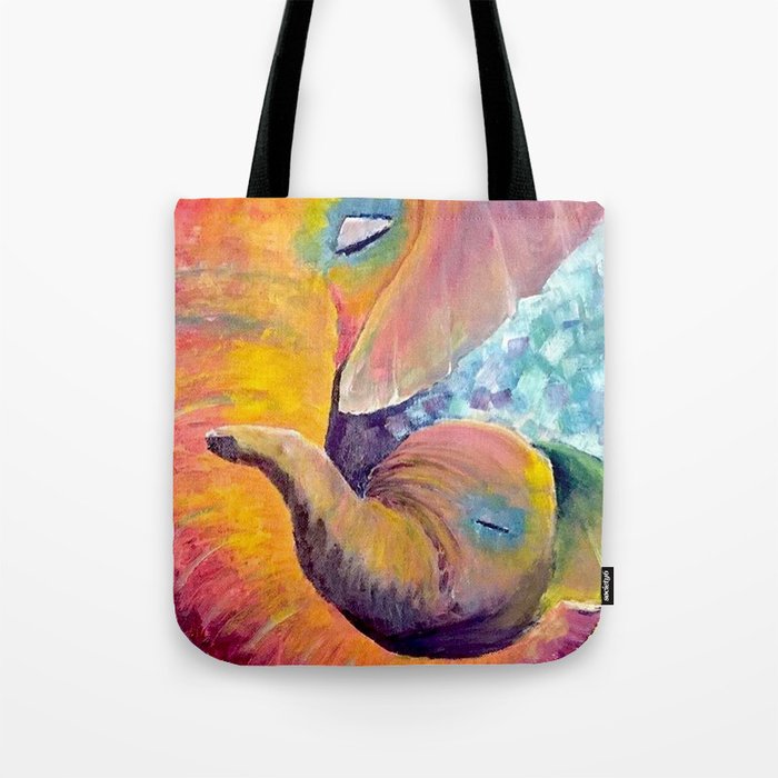 Mama and Baby Elephant Tote Bag
