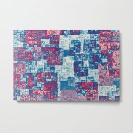 Abstract rectangles in red and blue Metal Print | Abstractrectangles, Marbled, Cubes, Graphicdesign, Mosaic, Marionsart, Pattern, Abstractart, Squares, Modernart 