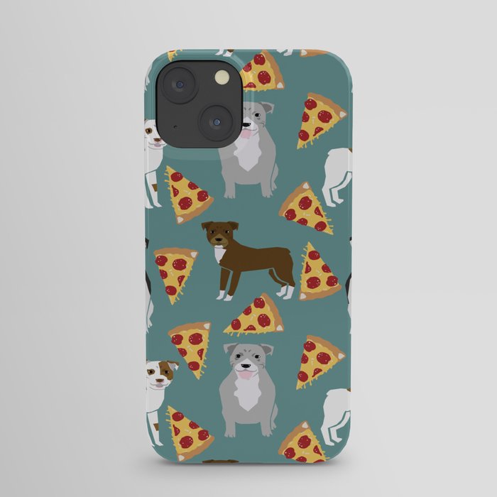 Pitbull pizza dog breed pet pattern pibble dog mom iPhone Case
