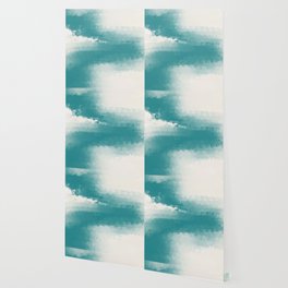 The Call of the Ocean 1 - Minimal Contemporary Abstract - White, Blue, Cyan Wallpaper
