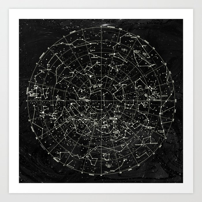 Under Constellations-Space Black Edition  Art Print