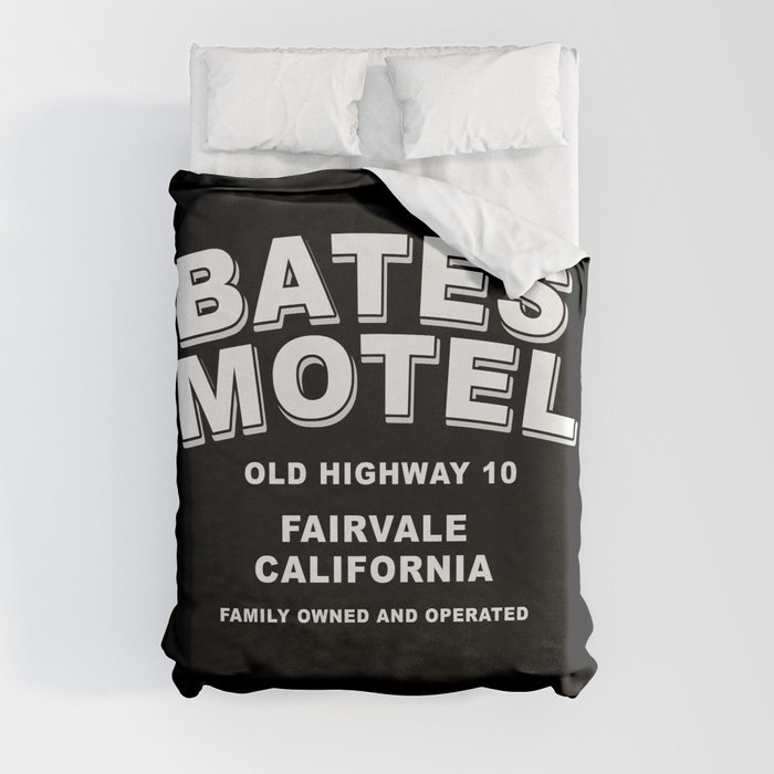 Psycho inspired Bates Motel logo Duvet Cover