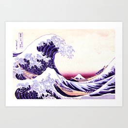 The Great wave purple fuchsia Art Print