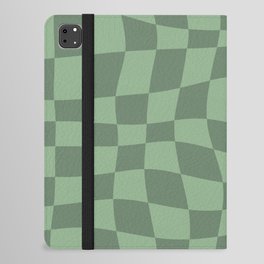 Warped Checkered Pattern (sage green) iPad Folio Case