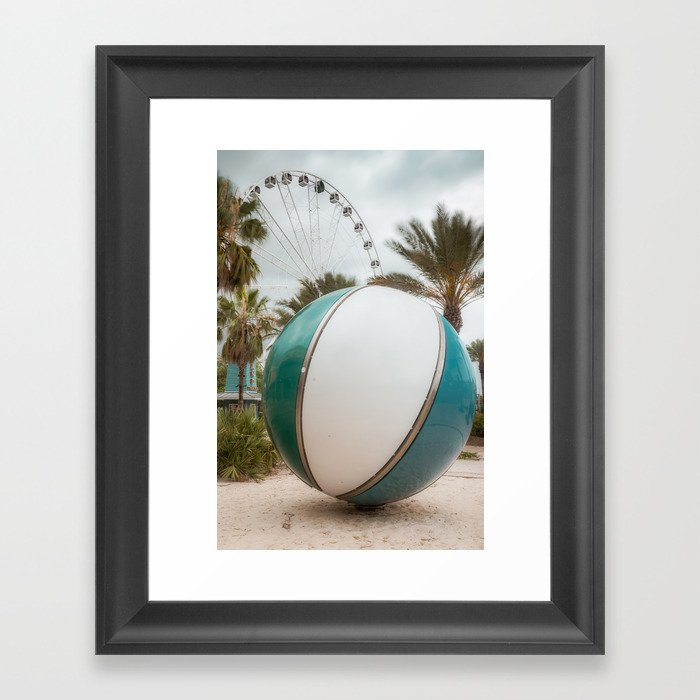 Pier Park Beach Ball and Ferris Wheel - Panama City Beach Florida Framed Art Print