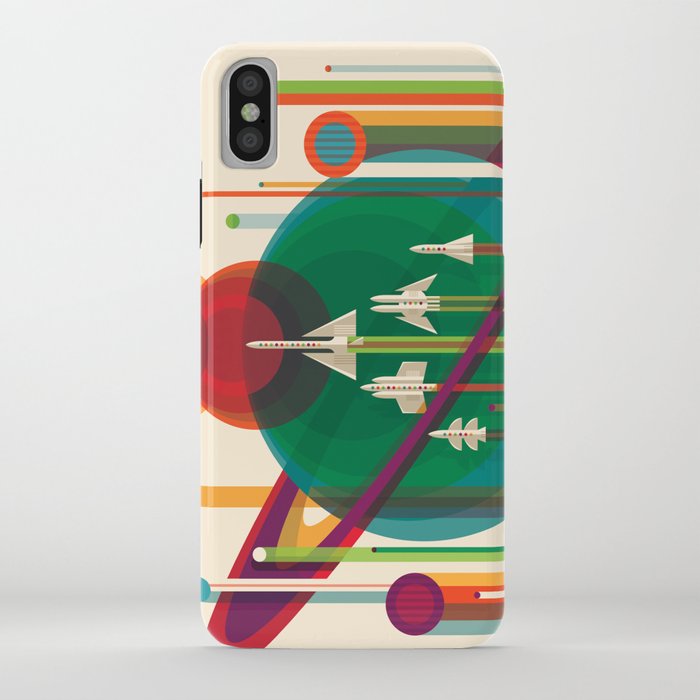 nasa retro space travel poster #5 iphone case