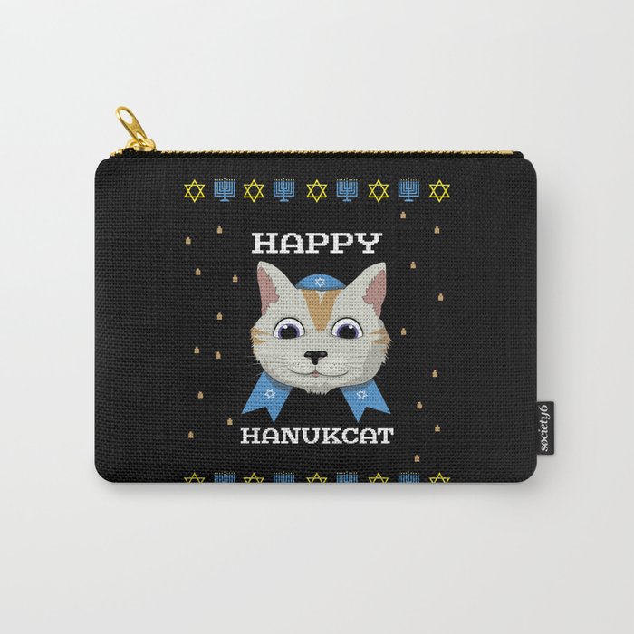 Hanukcat Cat Menorah Happy Hanukkah 2021 Carry-All Pouch