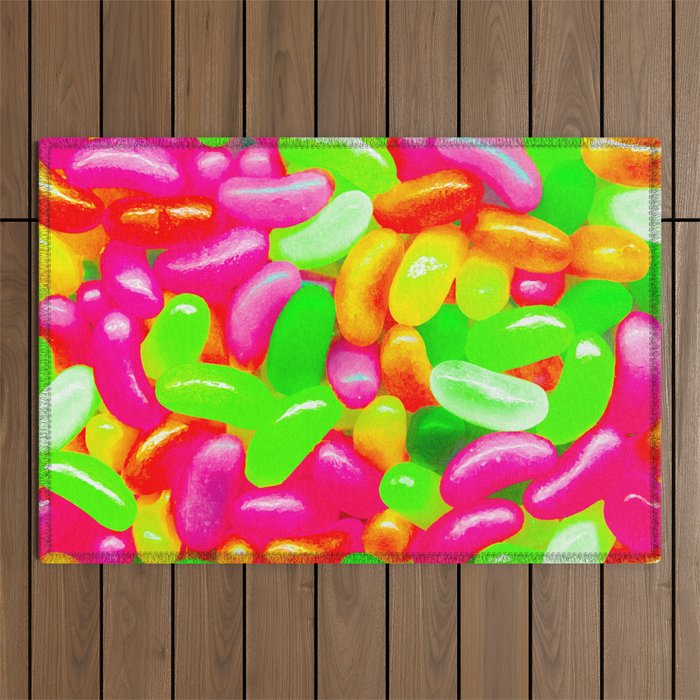 Vibrant Jelly Beans Outdoor Rug