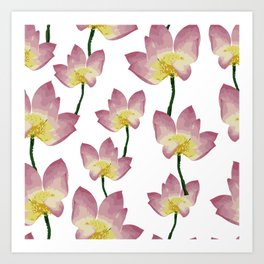 Seamless floral lotus pattern. Art Print