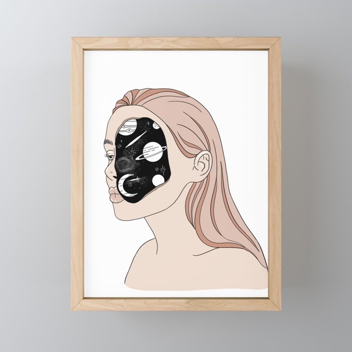 Space Girl Framed Mini Art Print
