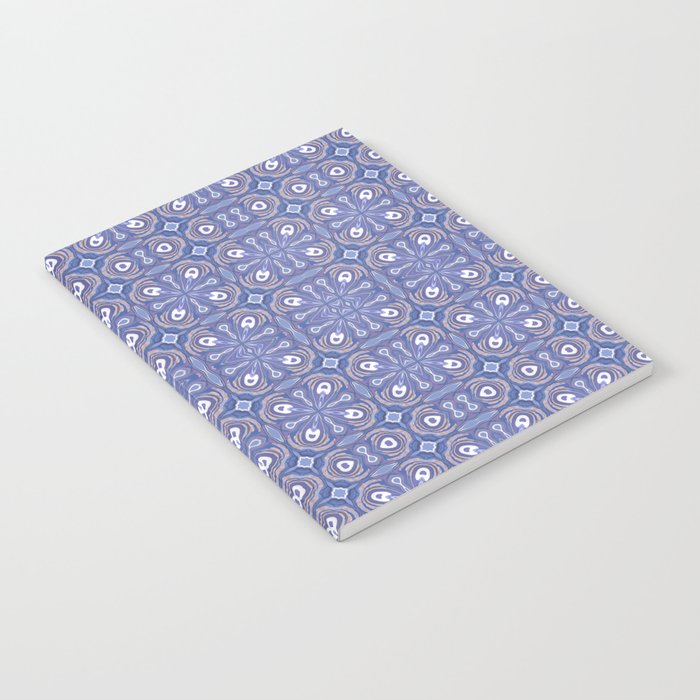 Periwinkle Blue Abstract Floral Pattern Illustration Notebook