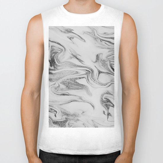 Spilled Ink Marble Biker Tank