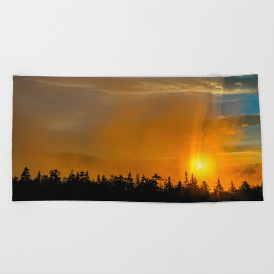 Gold Mist Sunset Beach Towel
