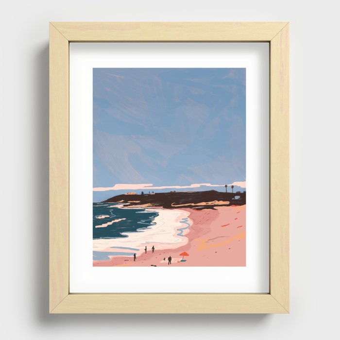 California Beach Recessed Framed Print