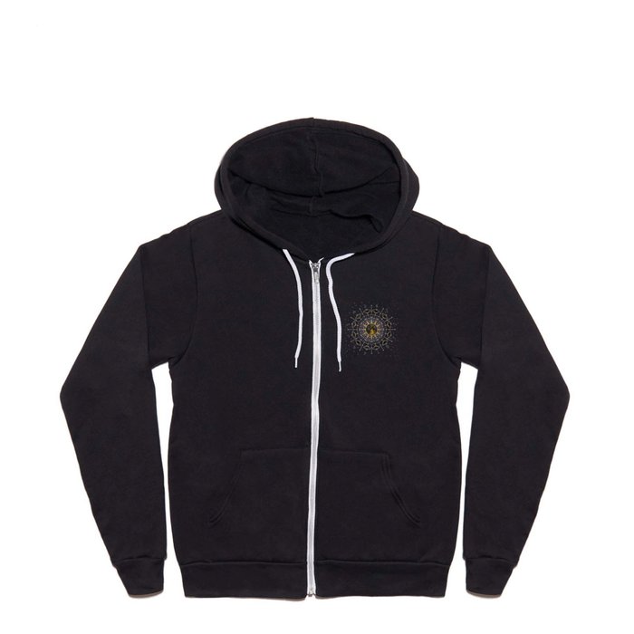 Steampunk Zodiac with Sun and Moon Full Zip Hoodie
