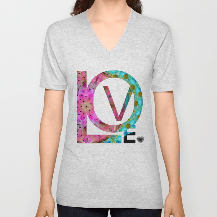 Colorful Whimsical Happy Love - Romantic Art by Sharon Cummings V Neck T Shirt