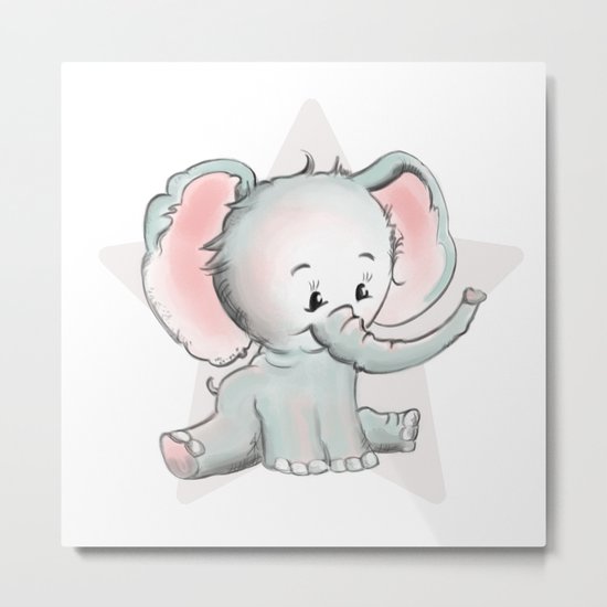 Baby Elephant Metal Print