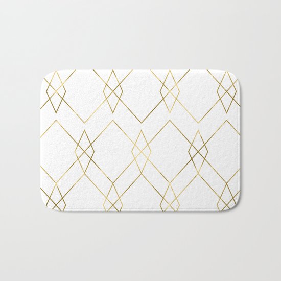 Gold Geometric Bath Mat