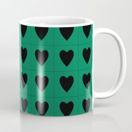 Teal black hearts pattern Mug