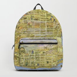 Map of Los Angeles - California - 1932 vintage pictorial map Backpack
