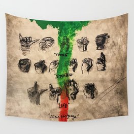 thug,stoner,young,life,slime language,music,rap,album art,fan art,cool,wall art,poster,painting Wall Tapestry
