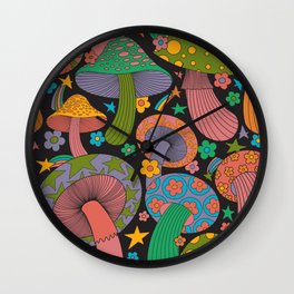 Magic Mushrooms Wall Clock