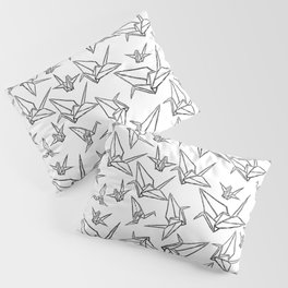 Origami Cranes Linocut Pillow Sham