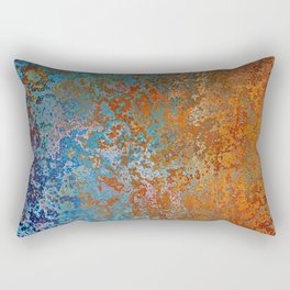 Vintage Rust, Copper and Blue Rectangular Pillow