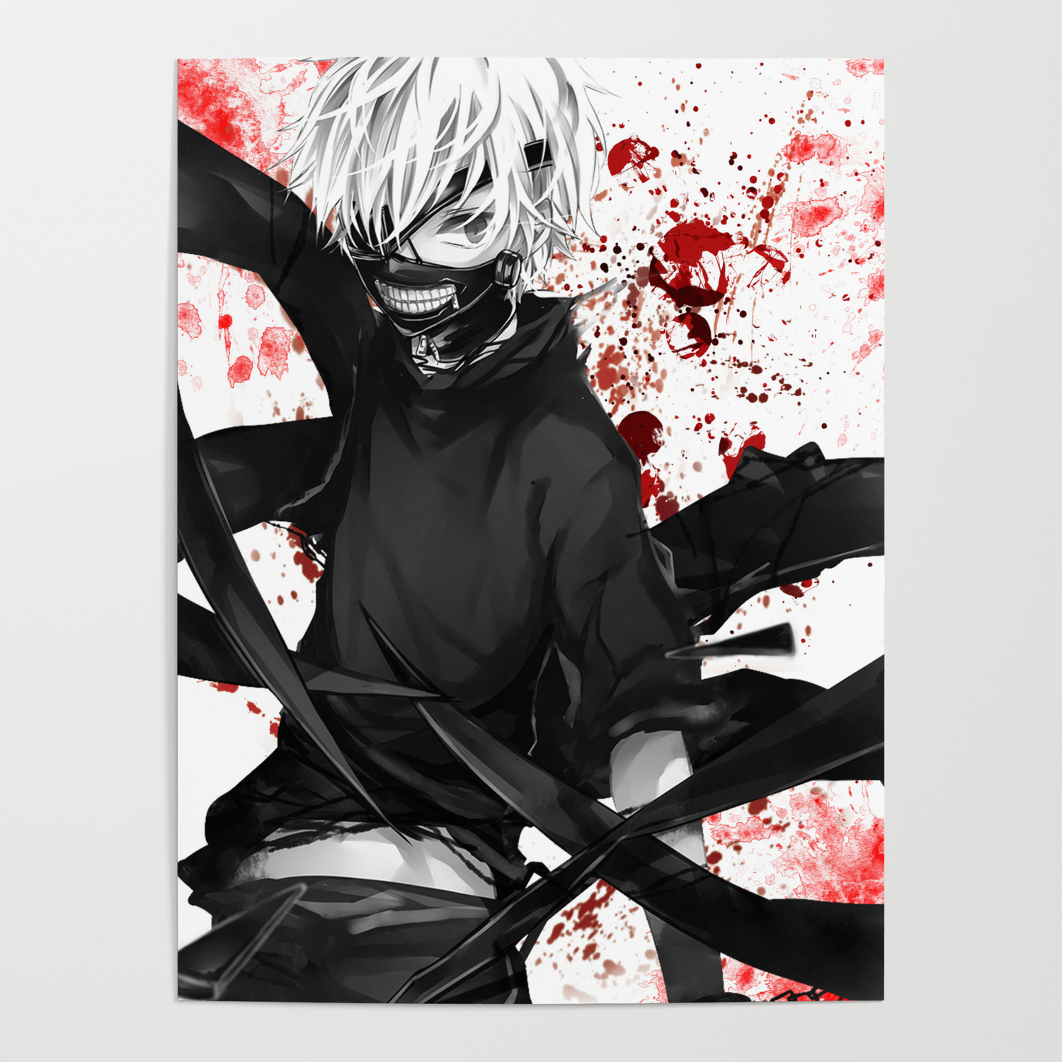 Tokyo Ghoul Ken Kaneki Poster By Maxi Society6 Tokyo Ghoul Ken Kaneki Poster By Maxi Society6
