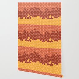 Honeycomb Orange Yellow Hive Wallpaper
