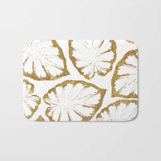 Monstera Gold #society6 #decor #buyart Bath Mat