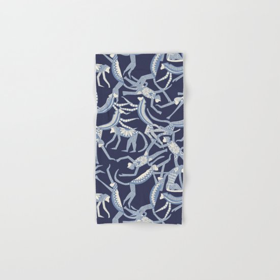monkey blue Hand & Bath Towel