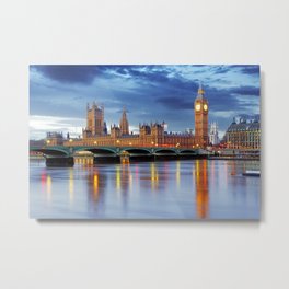 Big Ben and the Houses of Parliament, London Metal Print
