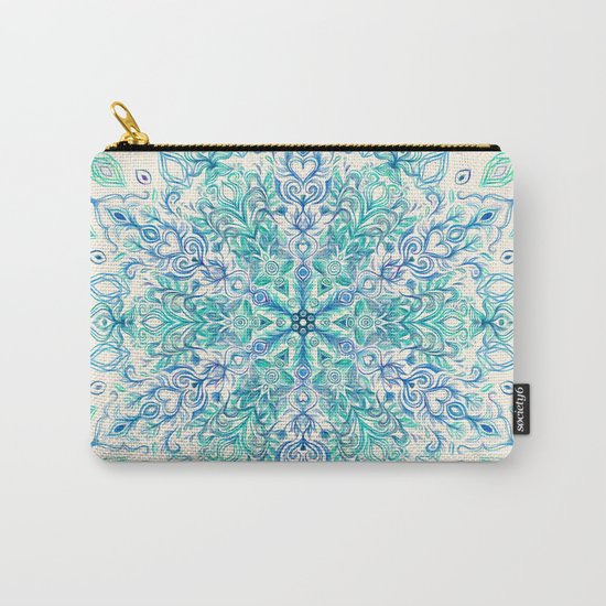 Peppermint Snowflake on Cream Carry-All Pouch