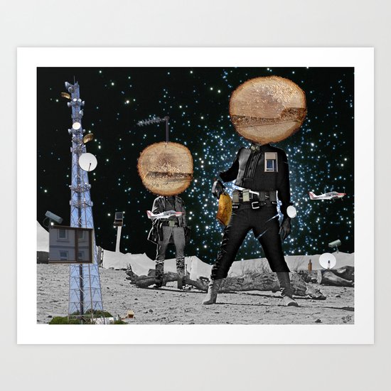 Final Shot in Space Collage Art Print