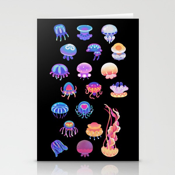 Jellyfish Day - dark Stationery Cards