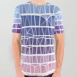 Low Poly Pink, Purple, and Blue Gradient All Over Graphic Tee