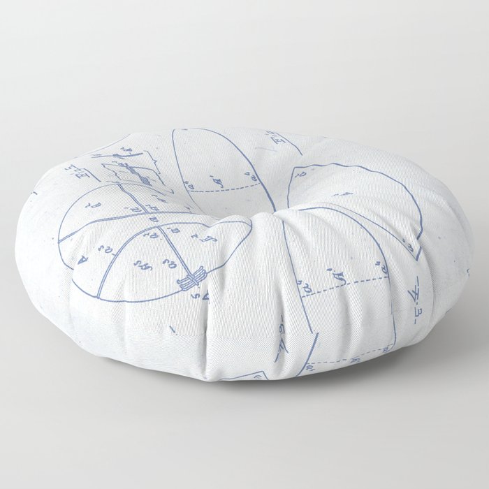 Football Patent Blue Paper Floor Pillow