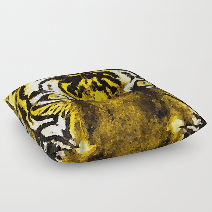 Purple/Gold Tiger Floor Pillow