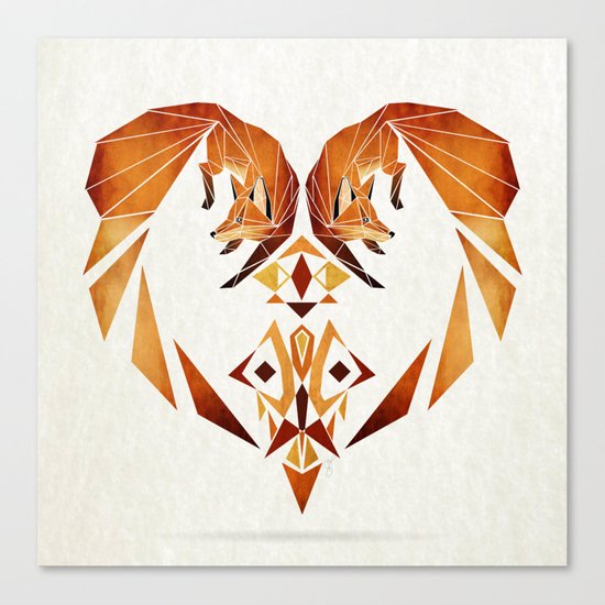 foxes heart Canvas Print