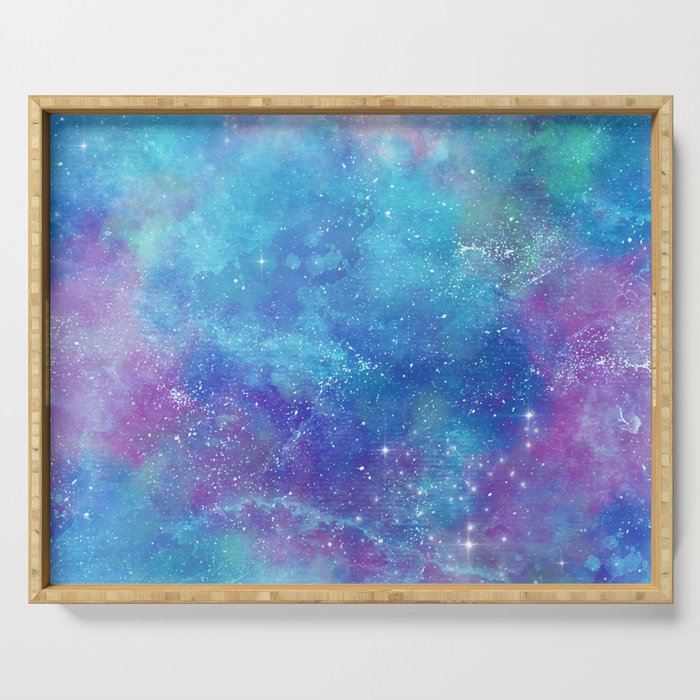 Blue Galaxy Painting Serving Tray