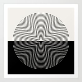 Circular Lines III Black & White Art Print