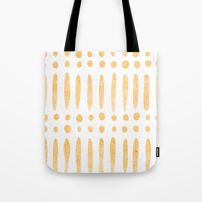 Gold yellow line pattern Tote Bag