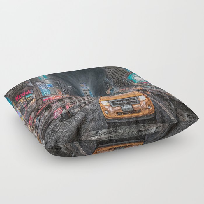Times Square NYC Floor Pillow