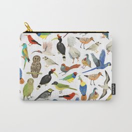 Endangered Birds Around the World Carry-All Pouch | Birds, Kingfisher, Curated, Parrot, Paradise, Animal, Painting, Sky, Wildlife, Air 