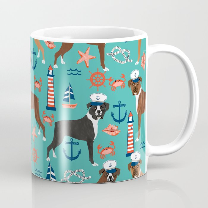 Boxer Nautical Sailor Costume Custom Pet Portrait Dog Breeds By Boxer Nautical Sailor Costume Custom Pet Portrait Dog Breeds By Friendly Boxers Dogs Coffee Mug
