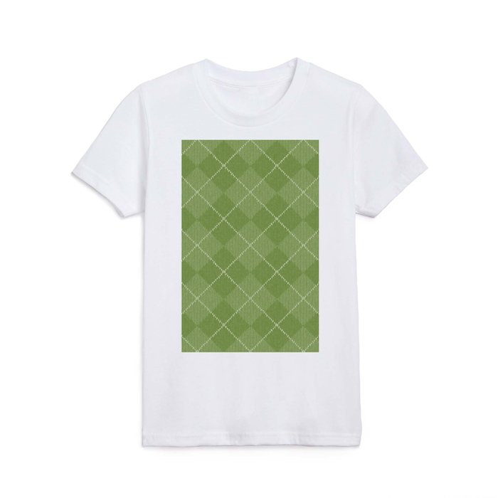 Knitted Winter Tartan Green Sweater Collection Kids T Shirt