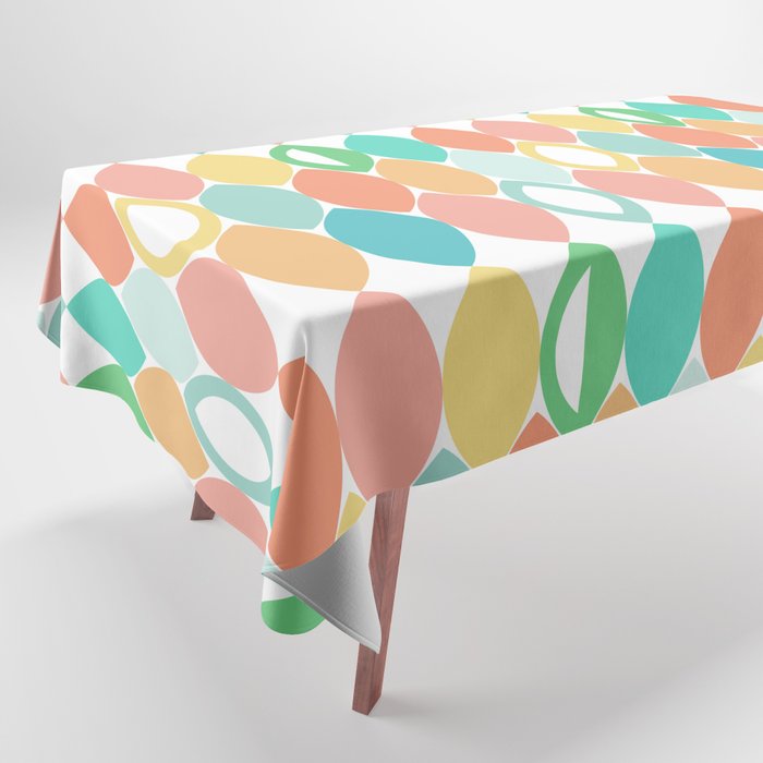 Colourful summer leaves pastel seamless pattern Tablecloth