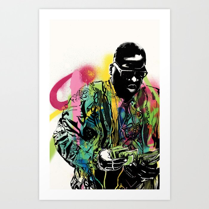 Biggie Smalls Spray Paint Illustration Art Print By Conormcclure